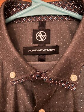 Adrienne Vittadini Men's Long-Sleeve Black Button-Down Shirt